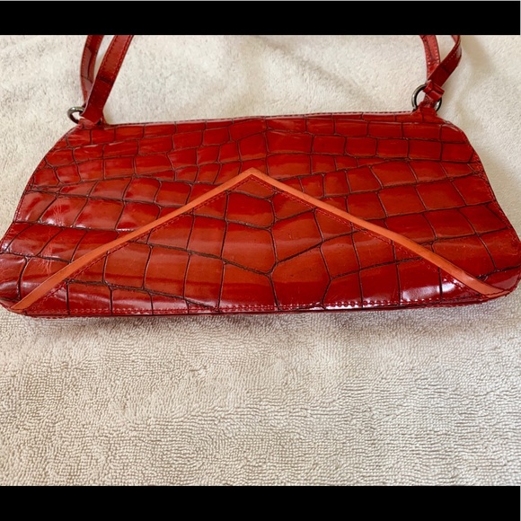 DKNY red croc embossed leather bag - Picture 4 of 4